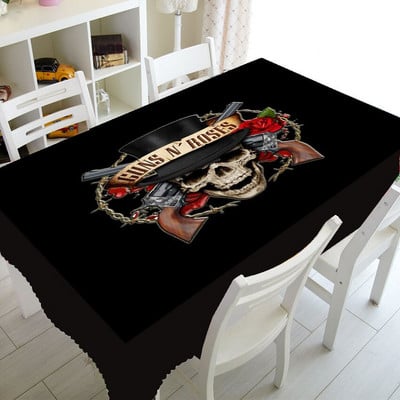 Punk Guns N Roses Logo Obrus na stôl na párty Dekorácie do domácnosti Hard Rock Hudba Obrus Obdĺžnikový Štvorcový Obrusy Vodotesný