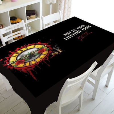 Punk Guns N Roses Logo Obrus na stôl na párty Dekorácie do domácnosti Hard Rock Hudba Obrus Obdĺžnikový Štvorcový Obrusy Vodotesný