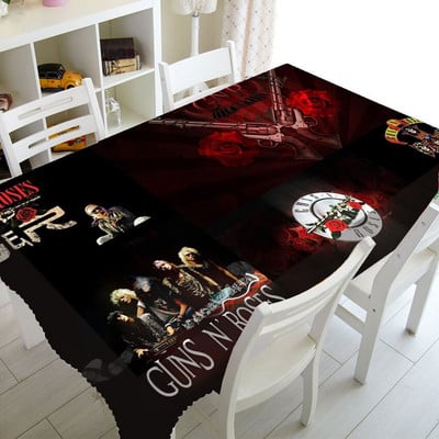 Punk Guns N Roses Logo Obrus na stôl na párty Dekorácie do domácnosti Hard Rock Hudba Obrus Obdĺžnikový Štvorcový Obrusy Vodotesný