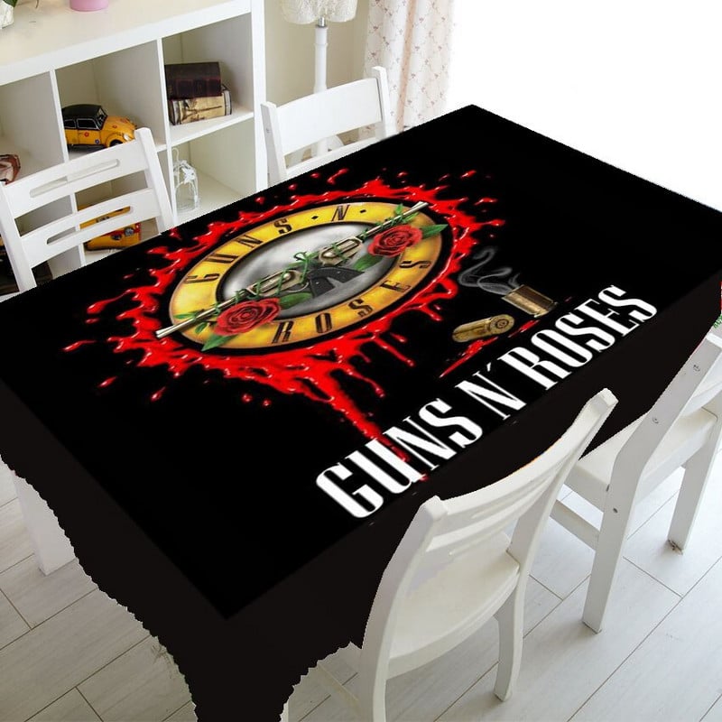 Punk Guns N Roses Logo Obrus na stôl na párty Dekorácie do domácnosti Hard Rock Hudba Obrus Obdĺžnikový Štvorcový Obrusy Vodotesný