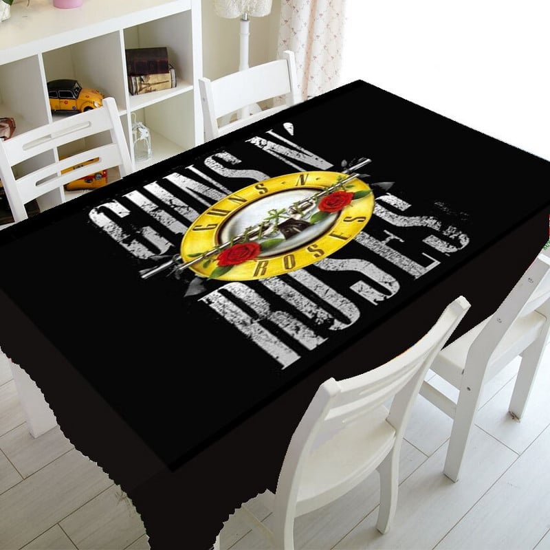 Punk Guns N Roses Logo Obrus na stôl na párty Dekorácie do domácnosti Hard Rock Hudba Obrus Obdĺžnikový Štvorcový Obrusy Vodotesný