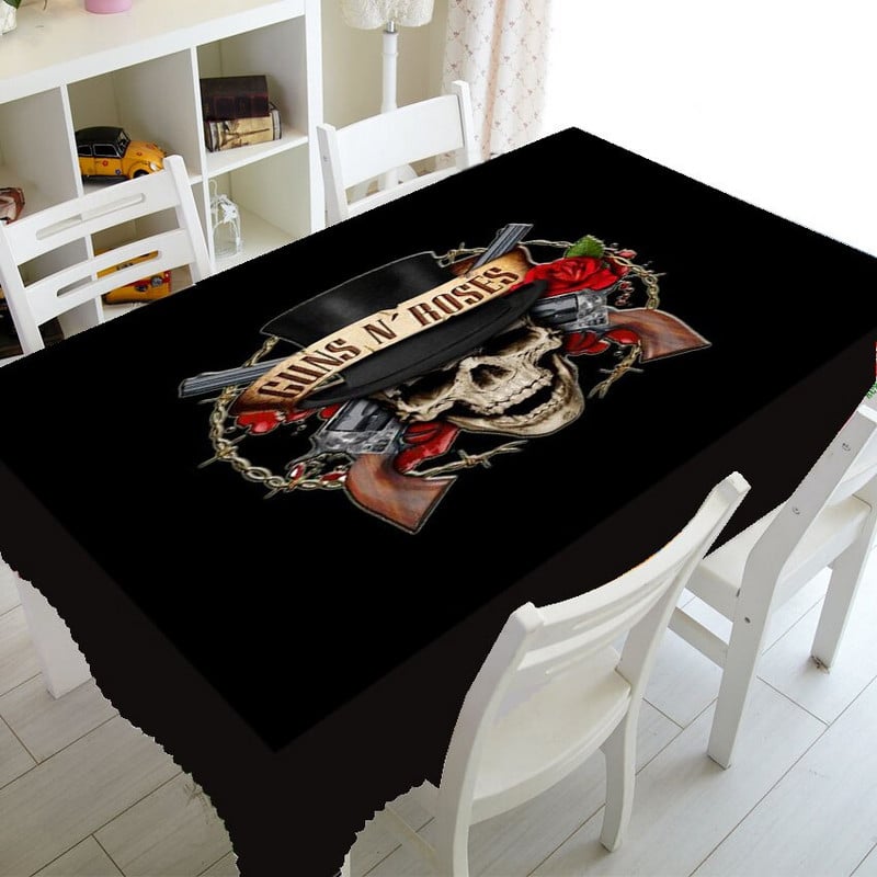 Punk Guns N Roses Logo Obrus na stôl na párty Dekorácie do domácnosti Hard Rock Hudba Obrus Obdĺžnikový Štvorcový Obrusy Vodotesný