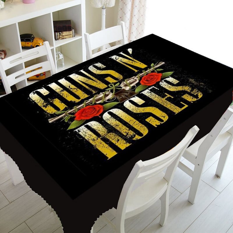 Punk Guns N Roses Logo Obrus na stôl na párty Dekorácie do domácnosti Hard Rock Hudba Obrus Obdĺžnikový Štvorcový Obrusy Vodotesný