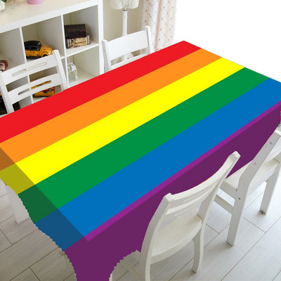 Lahe Pride Rainbow Flag laudlina laudlina sünnipäevapeo kaunistamiseks LGBT Gay Pride ristkülikukujulised ruudukujulised lauakatted