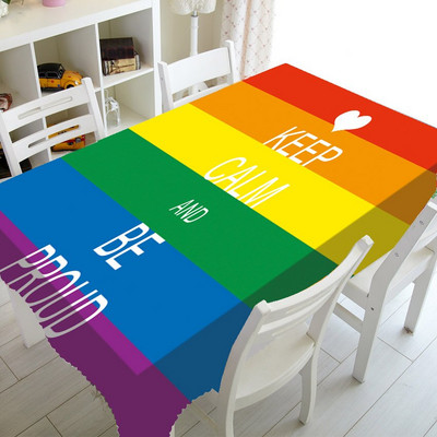 Lahe Pride Rainbow Flag laudlina laudlina sünnipäevapeo kaunistamiseks LGBT Gay Pride ristkülikukujulised ruudukujulised lauakatted