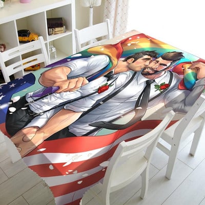 Lahe Pride Rainbow Flag laudlina laudlina sünnipäevapeo kaunistamiseks LGBT Gay Pride ristkülikukujulised ruudukujulised lauakatted