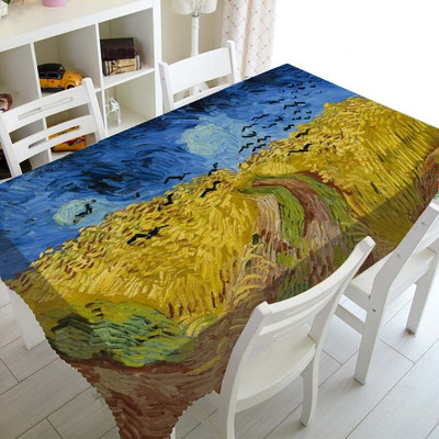 Van Gogh Hviezdna noc Obrusy na stôl Obrusy na stôl Obrus na bytové dekorácie Olejomaľba Umenie Obdĺžnikový štvorcový obrus Jedáleň Kuchyňa