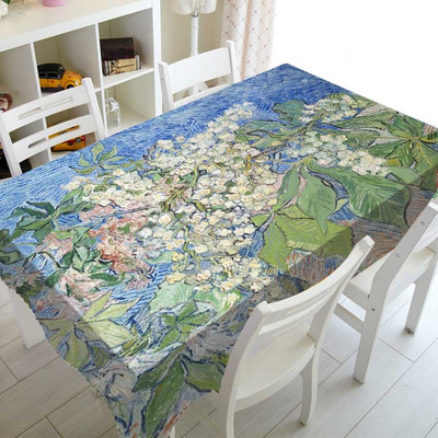 Van Gogh Hviezdna noc Obrusy na stôl Obrusy na stôl Obrus na bytové dekorácie Olejomaľba Umenie Obdĺžnikový štvorcový obrus Jedáleň Kuchyňa