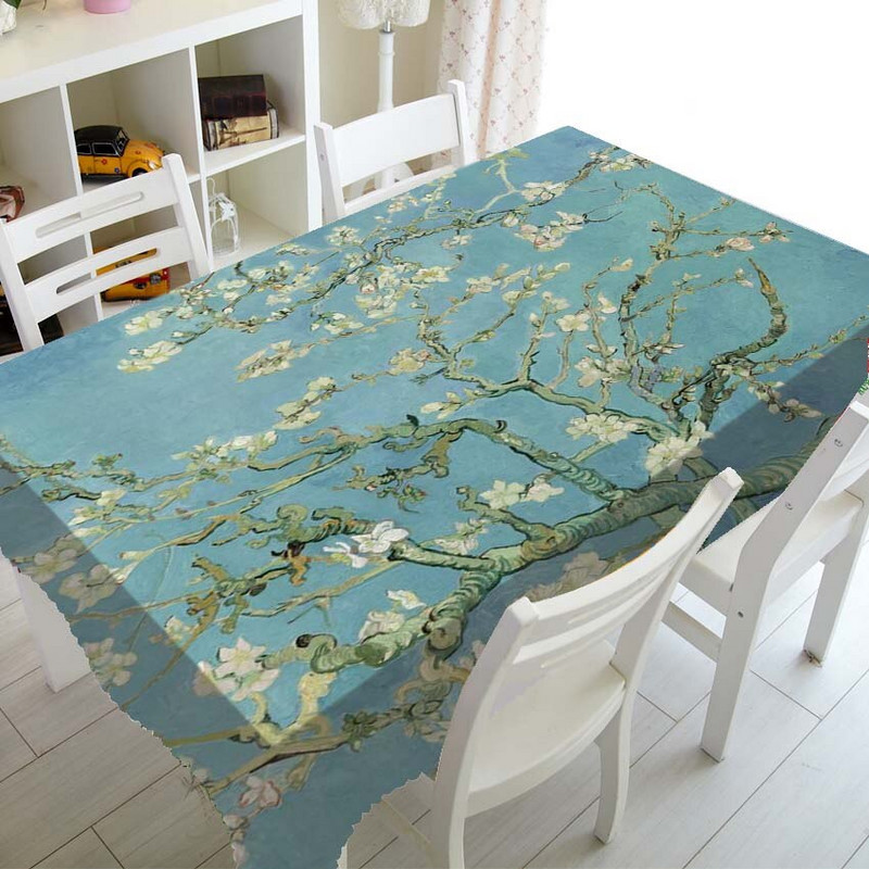 Van Gogh Hviezdna noc Obrusy na stôl Obrusy na stôl Obrus na bytové dekorácie Olejomaľba Umenie Obdĺžnikový štvorcový obrus Jedáleň Kuchyňa