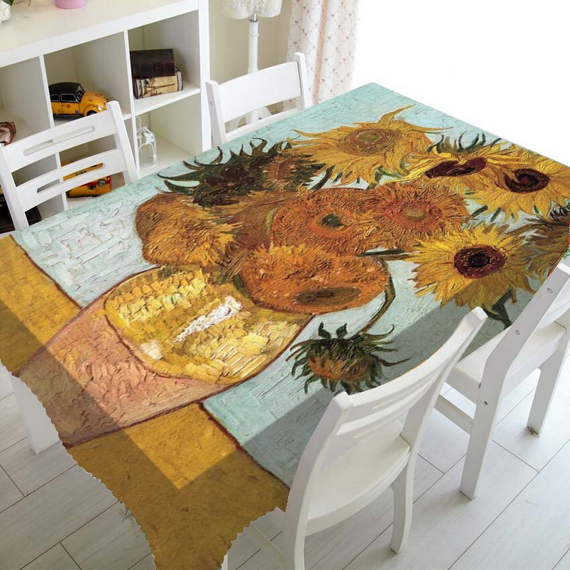 Van Gogh Hviezdna noc Obrusy na stôl Obrusy na stôl Obrus na bytové dekorácie Olejomaľba Umenie Obdĺžnikový štvorcový obrus Jedáleň Kuchyňa