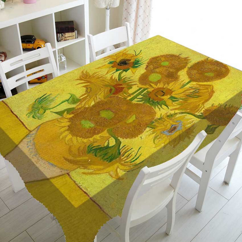 Van Gogh Hviezdna noc Obrusy na stôl Obrusy na stôl Obrus na bytové dekorácie Olejomaľba Umenie Obdĺžnikový štvorcový obrus Jedáleň Kuchyňa