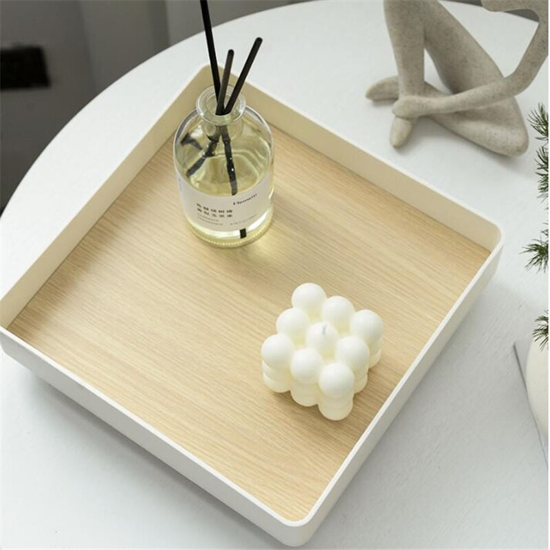 Kvadratinis dėklas miegamojo aromato dekoravimui laikymo padėklas Šiaurės stiliaus vaisių padėklas darbastalio kosmetikos įėjimo laikymo padėklas