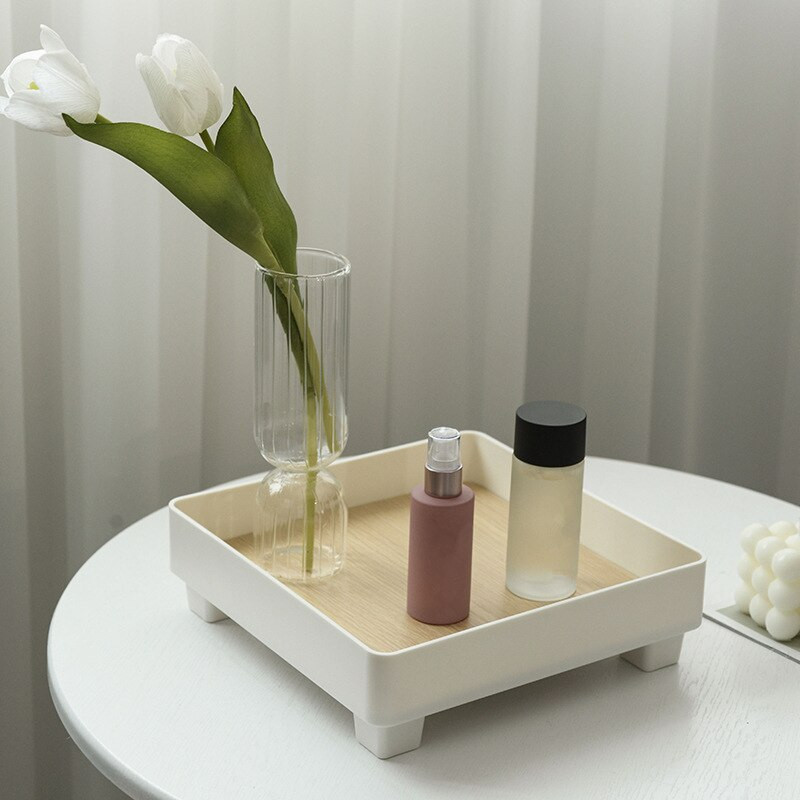 Kvadratinis dėklas miegamojo aromato dekoravimui laikymo padėklas Šiaurės stiliaus vaisių padėklas darbastalio kosmetikos įėjimo laikymo padėklas