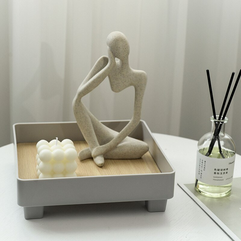 Kvadratinis dėklas miegamojo aromato dekoravimui laikymo padėklas Šiaurės stiliaus vaisių padėklas darbastalio kosmetikos įėjimo laikymo padėklas