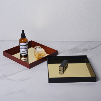 Δημιουργικός τετράγωνος δίσκος καθρέφτη Είσοδος σαλονιού Μικρό αντικείμενο Επιτραπέζιο καλλυντικό Δίσκος αποθήκευσης αρωματοθεραπείας Διακόσμηση σπιτιού