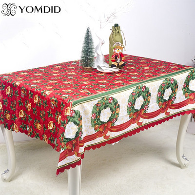 Față de masă roșie Față de masă de Crăciun Imprimată 150*180cm Decor de nuntă Acoperire de masă Față de masă decorativă de petrecere pentru ceai Decor pentru casă