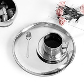 Galvaninis nerūdijančio plieno apvalus padėklas arbatos puodelis, papuošalų laikiklis, vaisiai, užkandžiai, indai