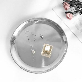Галванопластика Кръгла тава от неръждаема стомана Чаша за чай Чиния Поставка за съхранение на бижута Плодове Закуски Ястия