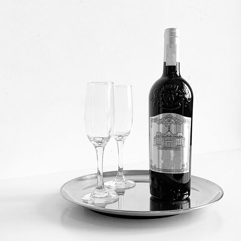 Galvaninis nerūdijančio plieno apvalus padėklas arbatos puodelis, papuošalų laikiklis, vaisiai, užkandžiai, indai