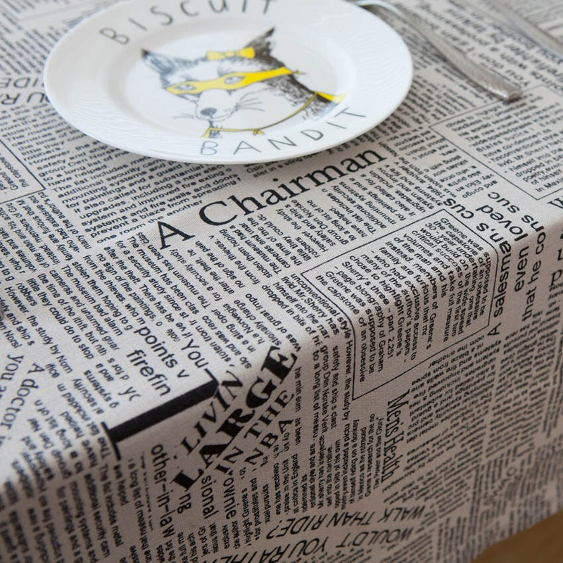 Abeceda Novinske salvete Pamučni laneni stolnjak Pravokutni stolnjaci Prekrivač za blagovaonski stol Obrus Tafelkleed Mantel Mesa Nappe