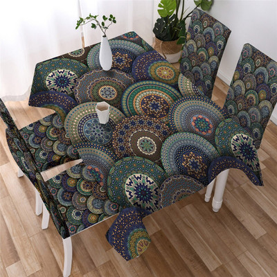 BeddingOutlet Kaleidoskop Obrus Bohémsky Vodotesný Obrus Etnické Mandala Kvety Dekoratívny Obrus Prateľný