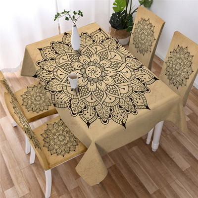 BeddingOutlet Kaleidoskop Obrus Bohémsky Vodotesný Obrus Etnické Mandala Kvety Dekoratívny Obrus Prateľný