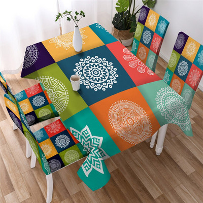 BeddingOutlet Kaleidoskop Obrus Bohémsky Vodotesný Obrus Etnické Mandala Kvety Dekoratívny Obrus Prateľný
