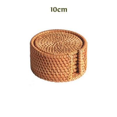 Kézzel készített rattan szőnyeg alátét asztali tálhoz Őszi nád alátét edény Kung Fu alátét teáskészlet Italalátét készletek