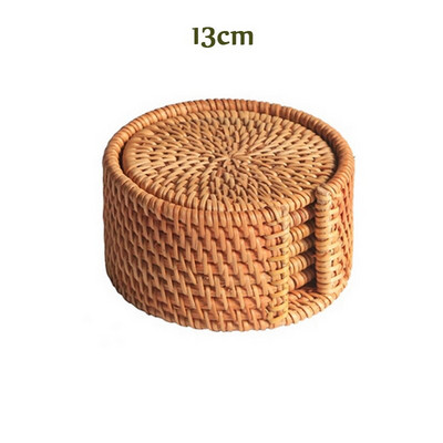Kézzel készített rattan szőnyeg alátét asztali tálhoz Őszi nád alátét edény Kung Fu alátét teáskészlet Italalátét készletek