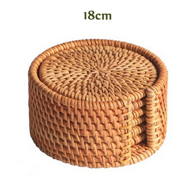 Kézzel készített rattan szőnyeg alátét asztali tálhoz Őszi nád alátét edény Kung Fu alátét teáskészlet Italalátét készletek