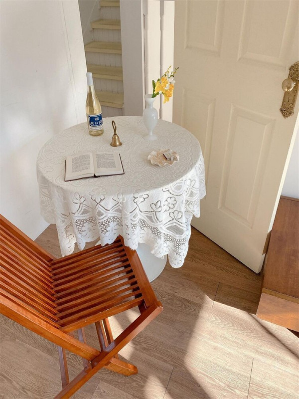 Prabangi nėrinių staltiesė Balta nėrinių rožinė siuvinėjimas stalo užvalkalas tuščiaviduris stačiakampis kavos valgomojo stalas dekoratyvinis kilimėlis Pradžia