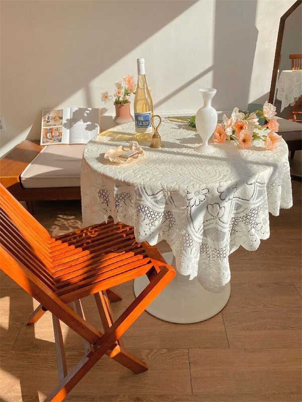 Prabangi nėrinių staltiesė Balta nėrinių rožinė siuvinėjimas stalo užvalkalas tuščiaviduris stačiakampis kavos valgomojo stalas dekoratyvinis kilimėlis Pradžia