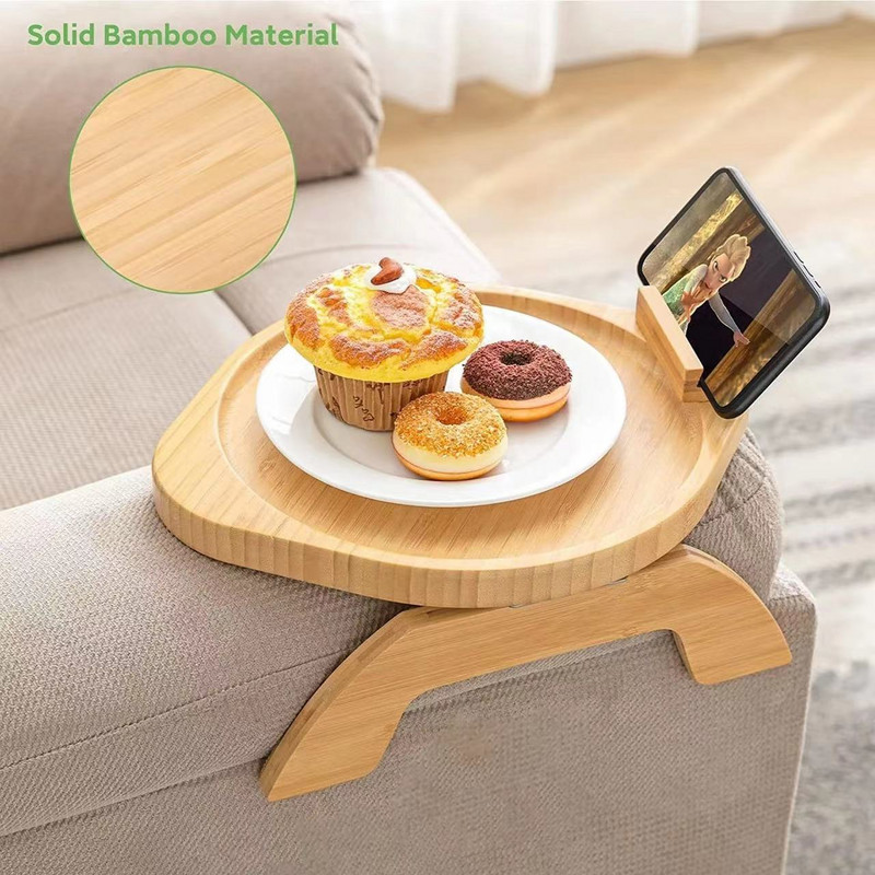 Tavă pentru canapea Masă din lemn Cotiera canapea Tavă cu clips Masă pliabilă cu disc Masă portabilă ceas TV Tavă pentru gustări Masă de picnic pentru desert