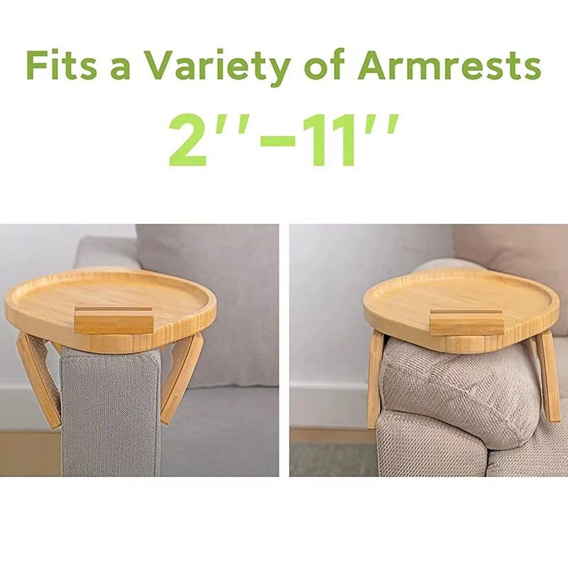 Tavă pentru canapea Masă din lemn Cotiera canapea Tavă cu clips Masă pliabilă cu disc Masă portabilă ceas TV Tavă pentru gustări Masă de picnic pentru desert