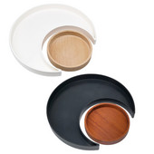 Mėnulio dėklo kristalų laikiklis ekranas Medinis apvalus saulės kristalų padėklas akmenims Išskirtinis gydomųjų kristalų laikiklis eterinio aliejaus laikiklis