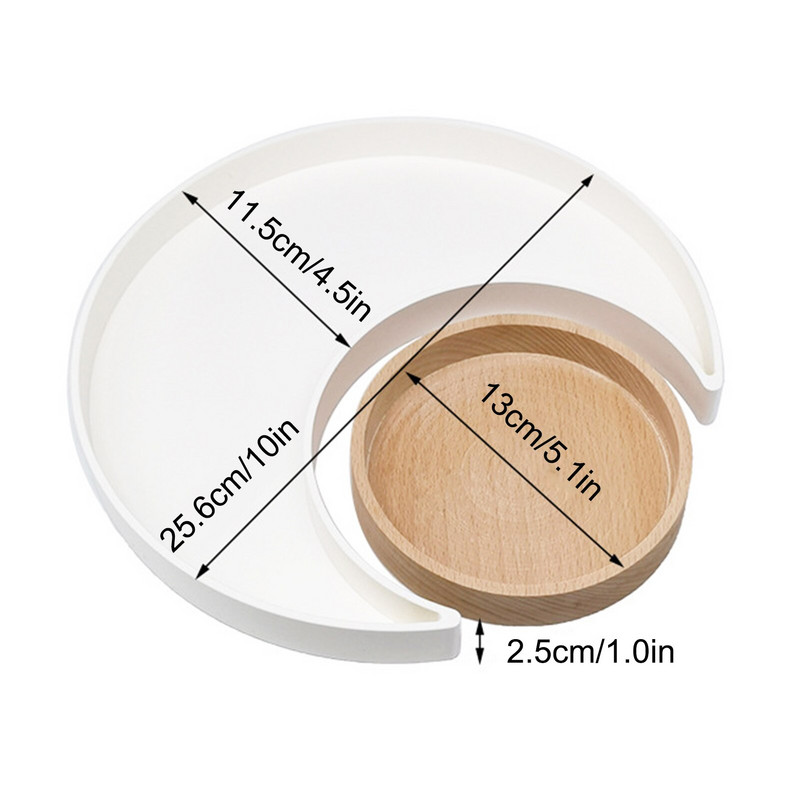 Mėnulio dėklo kristalų laikiklis ekranas Medinis apvalus saulės kristalų padėklas akmenims Išskirtinis gydomųjų kristalų laikiklis eterinio aliejaus laikiklis