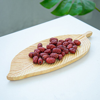 Σχήμα φύλλου από μασίφ ξύλο Διακοσμητικό πιάτο για επιδόρπιο Δίσκος πιάτα φρούτων σε σκανδιναβικό στυλ Δίσκος αποθήκευσης κουζίνας Παλέτα Πιάτο Organi