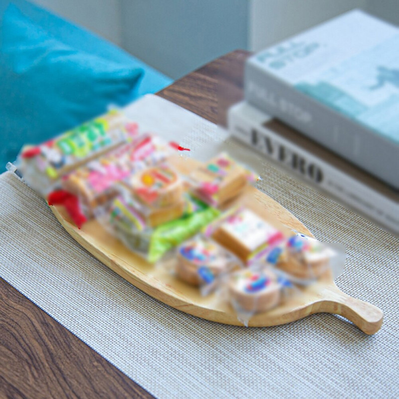 Lapų forma Medžio masyvo desertinės lėkštės dekoravimo padėklas Vaisių patiekalai Šiaurės stiliaus stalo reikmenų padėklas virtuvės laikymo padėklų lėkštė Organi