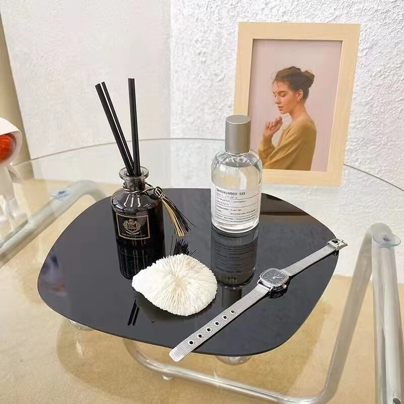 Geometrický akrylový nepravidelný spodný táck na aromaterapiu, multifunkčný box na odkladanie kozmetiky, dekorácia stola pre domácnosť