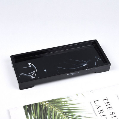 Háztartási tárolótálca Márványgyanta tálca fürdőszobai négyszögletes ékszertároló tálca Konyhai edénytároló tányérok