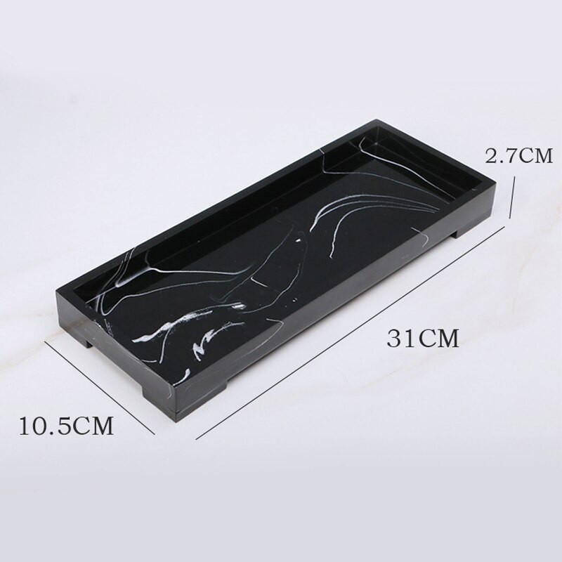 Háztartási tárolótálca Márványgyanta tálca fürdőszobai négyszögletes ékszertároló tálca Konyhai edénytároló tányérok