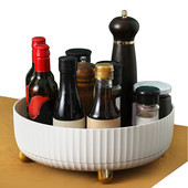 Besisukanti prieskonių lentynėlė laikymo padėklas virtuvės prieskoniams namų kosmetikos lentyna didelės talpos daugiafunkcė besisukanti prieskonių lentynėlė