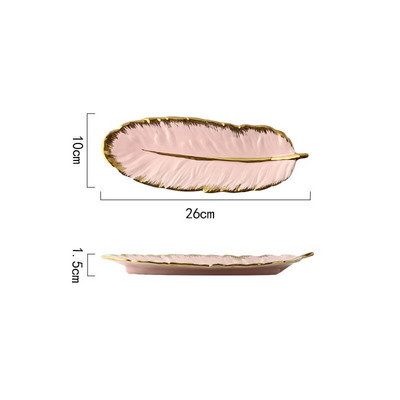 Nordijski keramički tanjur za nakit, list banane, oblik pera, ogrlica, narukvica, pladnjevi za pohranu, ukrasni tanjur za posluživanje sushija za desert