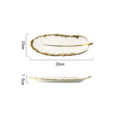 Nordijski keramički tanjur za nakit, list banane, oblik pera, ogrlica, narukvica, pladnjevi za pohranu, ukrasni tanjur za posluživanje sushija za desert