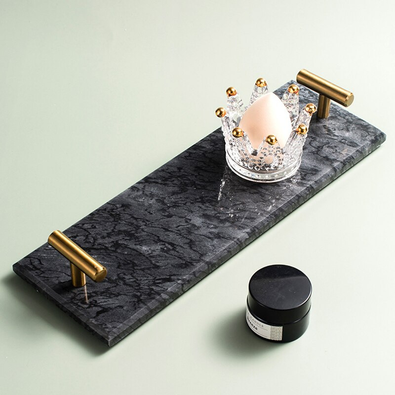 Nordijski stil, pladanj od prirodnog mramora, pladanj za nakit, pladanj za desert, pladanj za pohranu u kupaonici Ukrasi za dom Ukrasi za kupaonicu