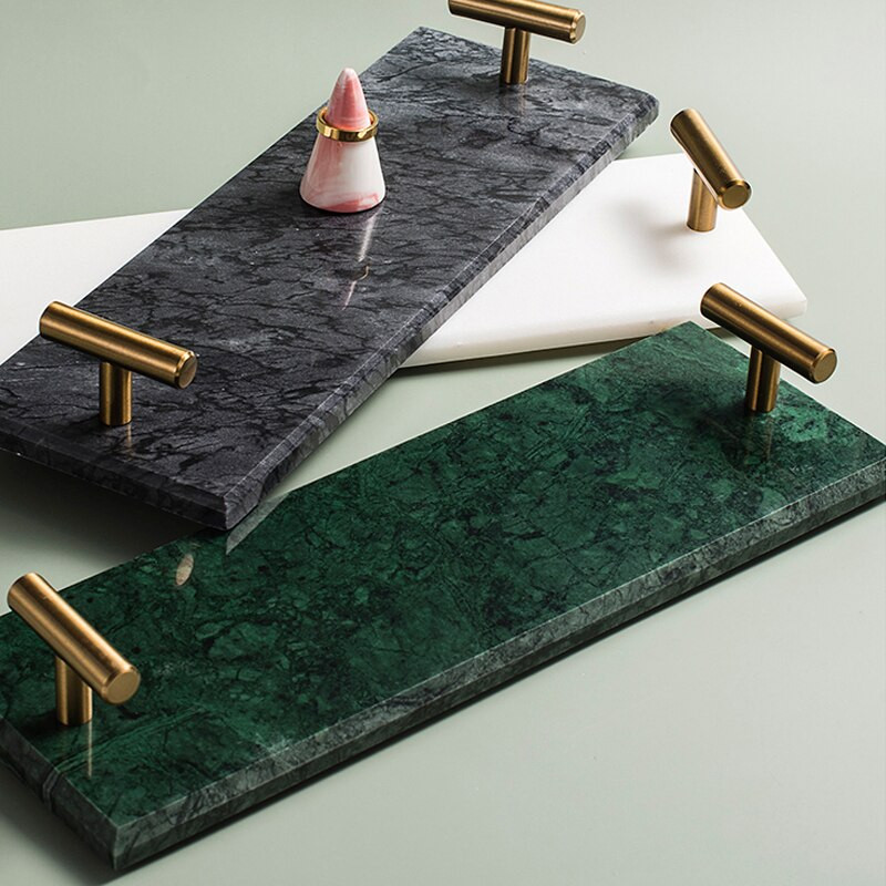 Nordijski stil, pladanj od prirodnog mramora, pladanj za nakit, pladanj za desert, pladanj za pohranu u kupaonici Ukrasi za dom Ukrasi za kupaonicu