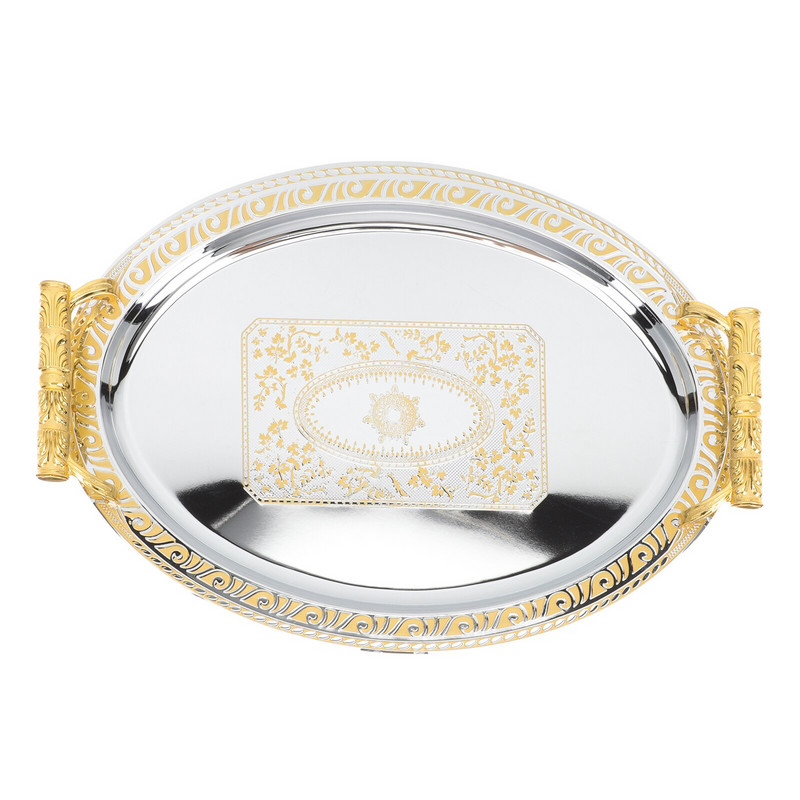 Tálca Kávéstál Tároló Ovális Asztal Fém Gyümölcs csésze Acél Rozsdamentes Tea Snack Oszmán desszerttál Tál Otthoni teáscsésze