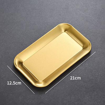 Pravokutni plitki pladanj za pohranu od nehrđajućeg čelika Zlatno srebrni tanjuri za voće za hranu Kuhano jelo Pecivo Posuda za pečenje