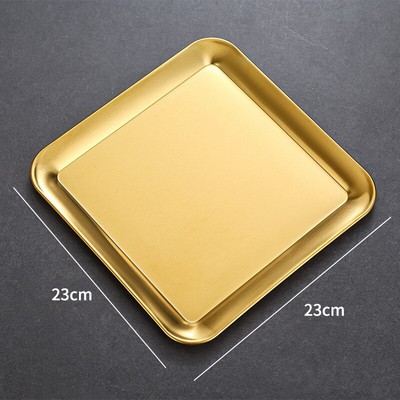Pravokutni plitki pladanj za pohranu od nehrđajućeg čelika Zlatno srebrni tanjuri za voće za hranu Kuhano jelo Pecivo Posuda za pečenje