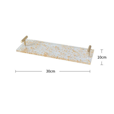 Tavi din folie de aur din acrilic modern european Creativitate decorativa Stand pentru desert de nunta Ornamente Tava de afișare pentru gustare ceaiul de după-amiază